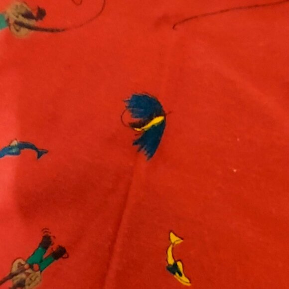 Nautica Mens Red Fishing Shirt  Sz M  Pointed Collar Long Sleeves Button Down - Picture 9 of 9